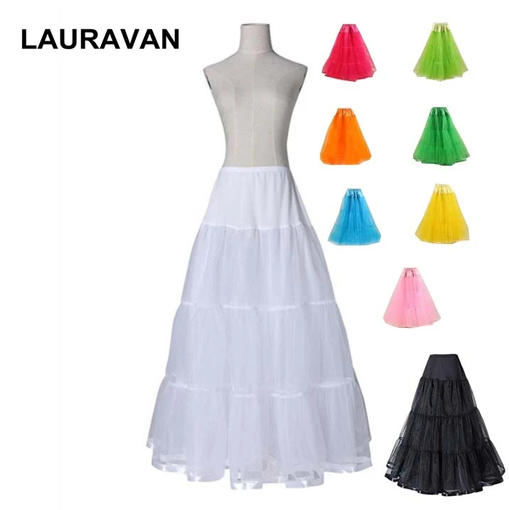 

Multi color Black Women Long A Line Tulle Wedding Bridal Petticoat Puffy Tulle Hoopless Underskirt Crinolines for Wedding Dress