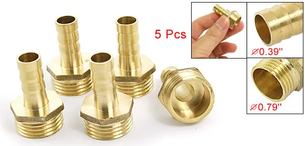 5 Pcs 20mm M Thread 10mm PEX Pipe Crimp Fitting Adapter