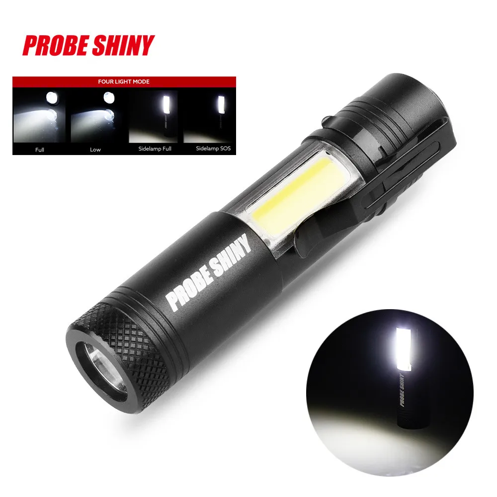 Best Super Bright XM-L Q5+COB LED 4 Mode 3500Lm 14500 Flashlight Torch Portable Super bright Flashlight Портативный фонарик #15 4