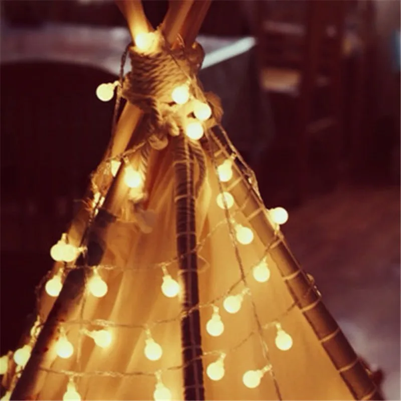 220V New year Christmas Light 10M 100LED Milky Ball LED Fairy String Light Indoor & Outdoor Garden,Party,Wedding Holiday Lights