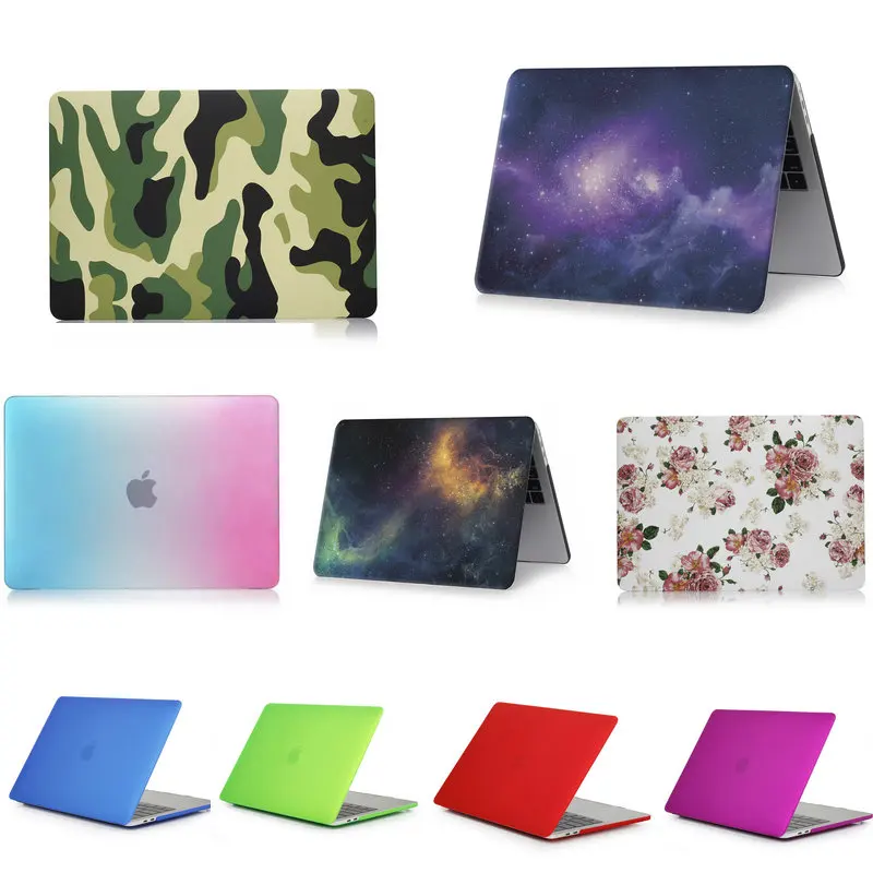 

1pc laptop case for MacBook Pro 13 with/no Touch Bar Crystal/Matte/Rainbow/Printing Case Cover for MacBook Model A1706 A1708