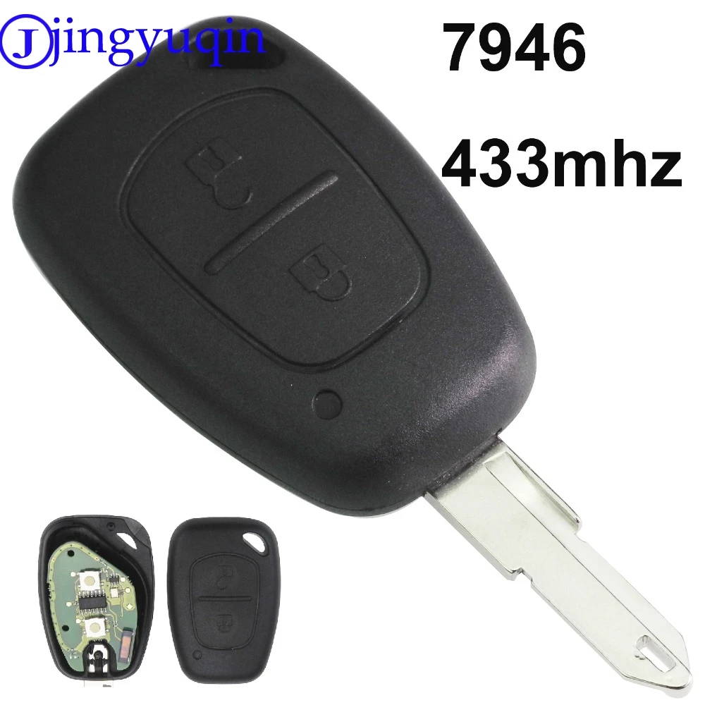 

jingyuqin 10 With Chip PCF7946 433MHZ 2 Button Remote Car Key Shell For Vauxhall/Opel Vivaro/ Renault Movano Trafic Kangoo Blank