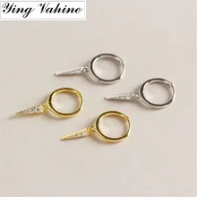 Ying vahine корейские ювелирные изделия простая серьга геометрической формы 925 пробы Серебряный треугольник кулон серьги гвоздики для женщин