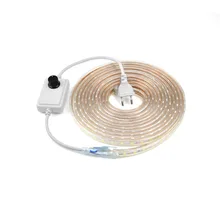 Диммируемая цветная(RGB) Светодиодные ленты светильник 220V SMD 5050 гибкий светильник Водонепроницаемый светодиодный лента Диодная лента для Кухня Гостиная 5 м 10 м