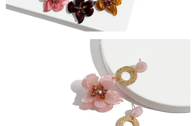Flower Drop Earrings For Women Jewelry Bijoux Bohemain Statement Earrings Acrylic Wedding Dangle Earings Christmas Gift (2)