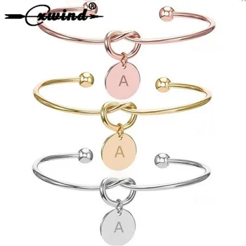 

Cxwind Fashion Letter A-Z Tie Knot Initial Bracelet Heart Knot Bracelets Bangles Adjustabl Jewelry for Women Girl Birthday Gifts