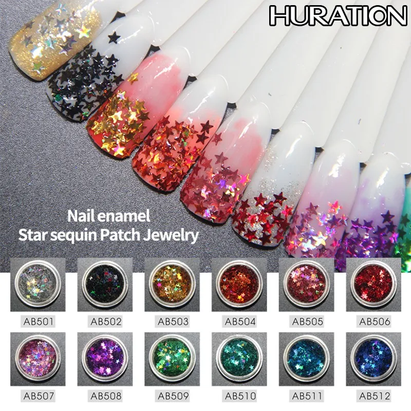 Huration Sticker Colorful New Mini Hexagon Design Nail Art Decorations Fashion DIY for Gel Polish Glitter Shining | Красота и