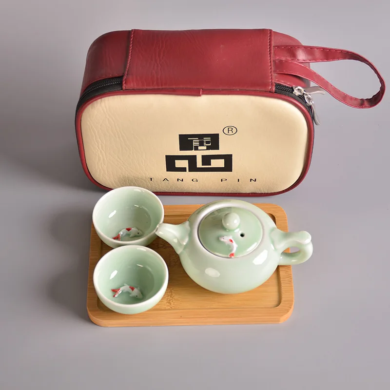 TANGPIN longquan celadon чайник чашки Портативный Путешествия Чайный Набор - Цвет: Style D