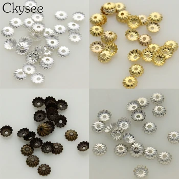 

Wholesale 1000pcs/lot 5mm Metal Hollow Flower Bead Caps Gold/Silver Color End Caps for DIY Jewelry Findings Making