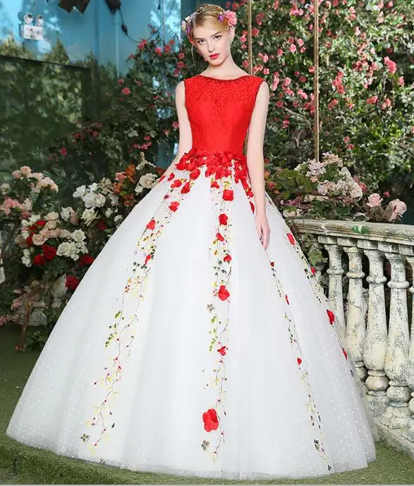 Простое пышное платье, очаровательное торжественное платье, бальное платье, праздничное платье, лидер продаж, vestido de festa Robe De Mariee - Цвет: Красный