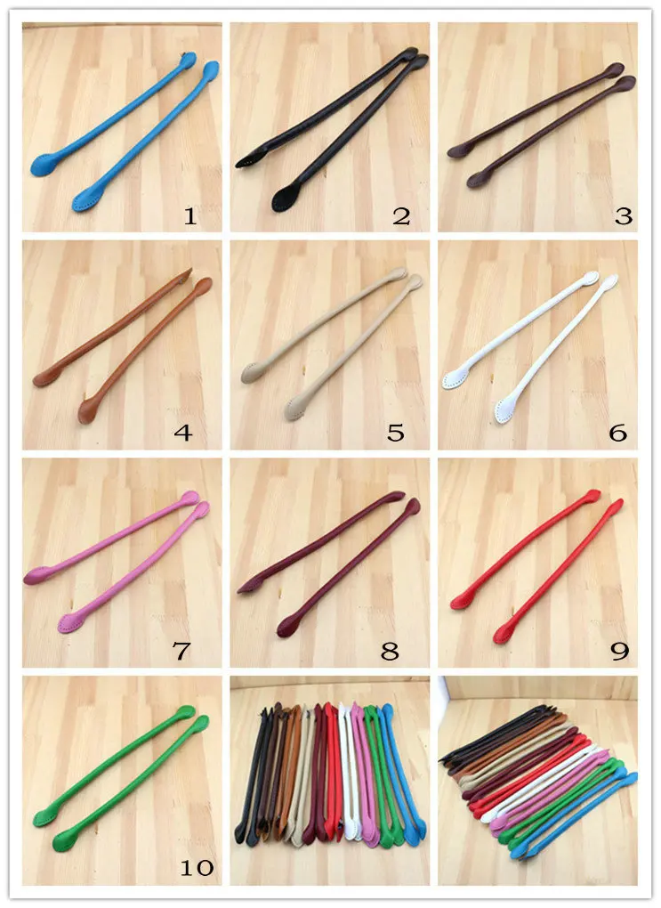 

D0015 multicolor 36CM simple Thicken ear style PU leather handle bag belt DIY Lady Handbag accessories 2 Pair/lot