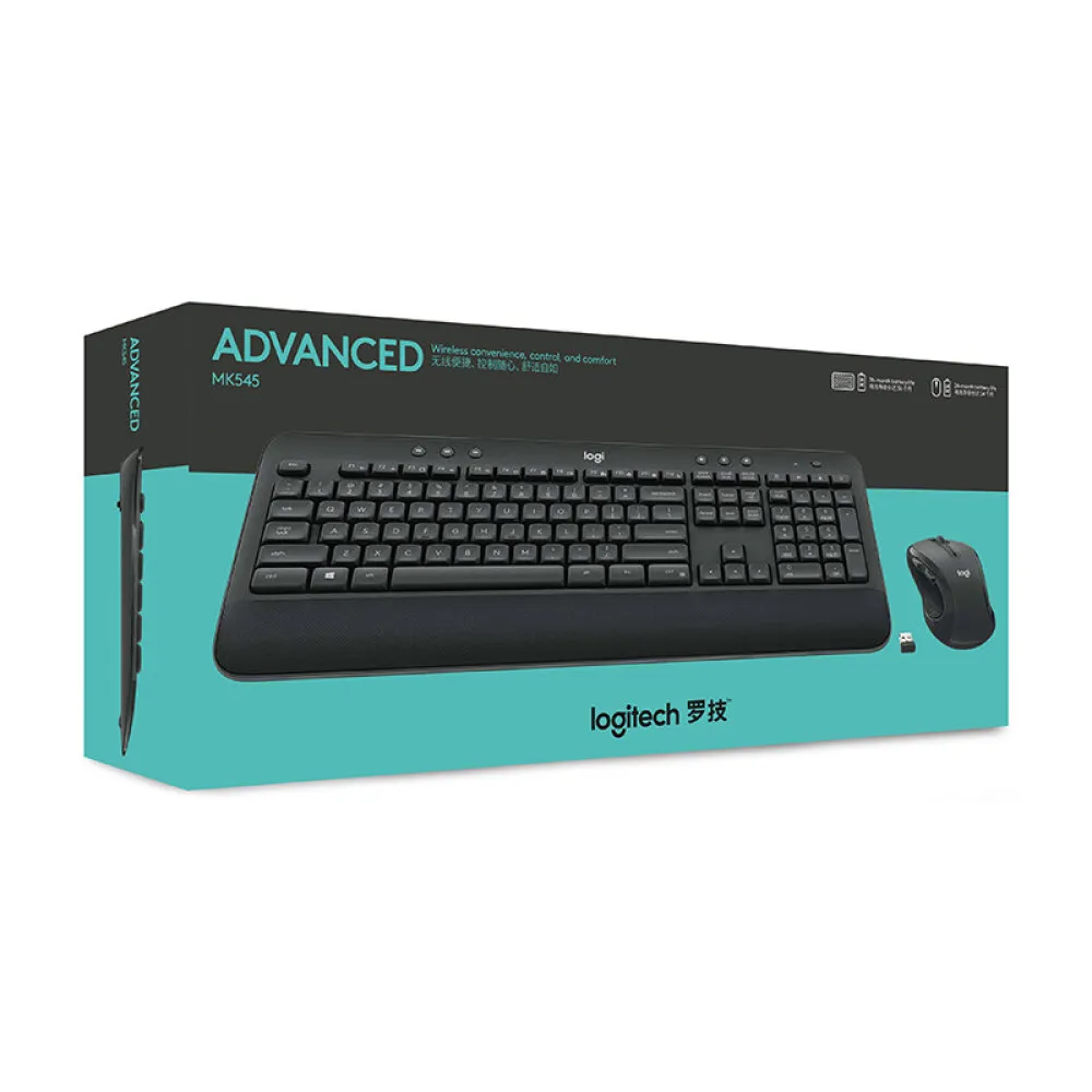 Комплект беспроводной мыши и клавиатуры Logitech MK545 водонепроницаемый комфортный