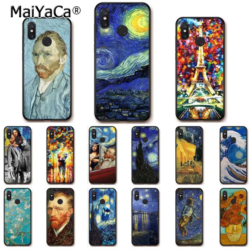 

MaiYaCa Van gogh Starry Mona Lisa Colorful Cute Phone Case for Xiaomi Mi 6 Mix2 Mix2S Note3 8 8SE Redmi 5 5Plus Note4 4X Note5