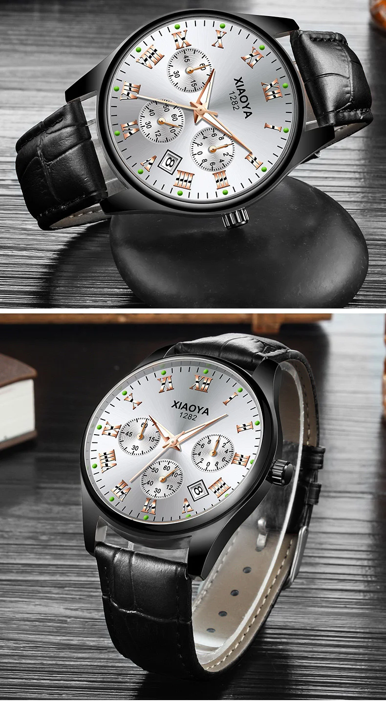 Мужские часы люксовый бренд Модные кожаные кварцевые часы мужские повседневные деловые мужские наручные часы Relogio Masculino erkek kol saati