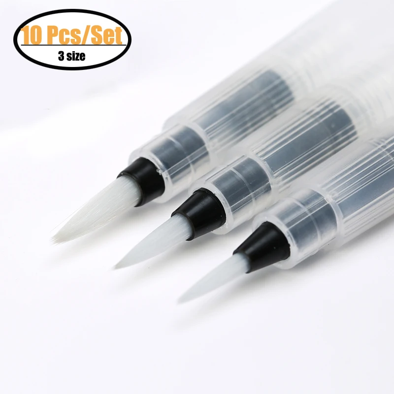 10 Pcs Refillable Pilot Paint Brush Water Color Brush Pencil Ink Pen