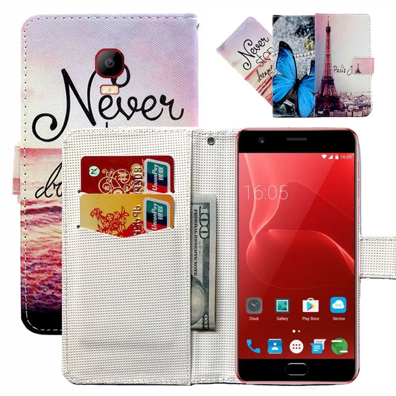 

Fashion 11 Colors Cartoon Painting PU Leather Magnetic clasp Wallet Cover For Elephone P8 Max Case