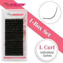 Miss Lamode L Curl 0,10 мм/0,07 мм 1 шт./лот, накладные ресницы из норки, индивидуальные ресницы ручной работы