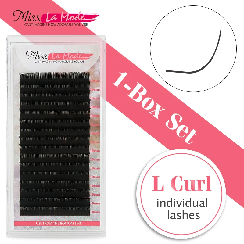 

Miss Lamode L Curl 0.10mm/0.07mm 1pc/lot Mink False eyelash extensions individual hankdmade eye lashes