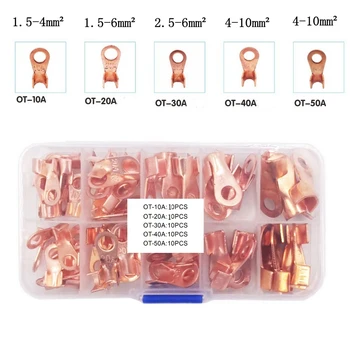 

1combo Opening OT Series Set Copper Nose Wire Ear Copper Terminal Cold Pressing Terminal 10A20A30A40A50A