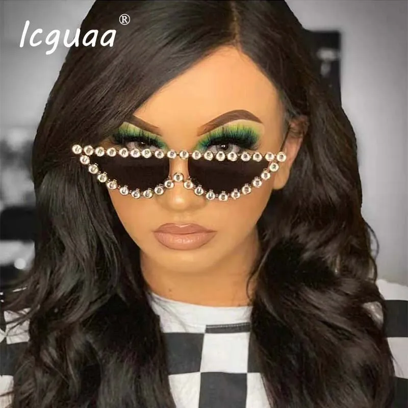 

Luxury CAT EYE Rhinestone Diamond Frame Cat Eye Sunglasses Women Sexy Brand Vintage Triangle UV400
