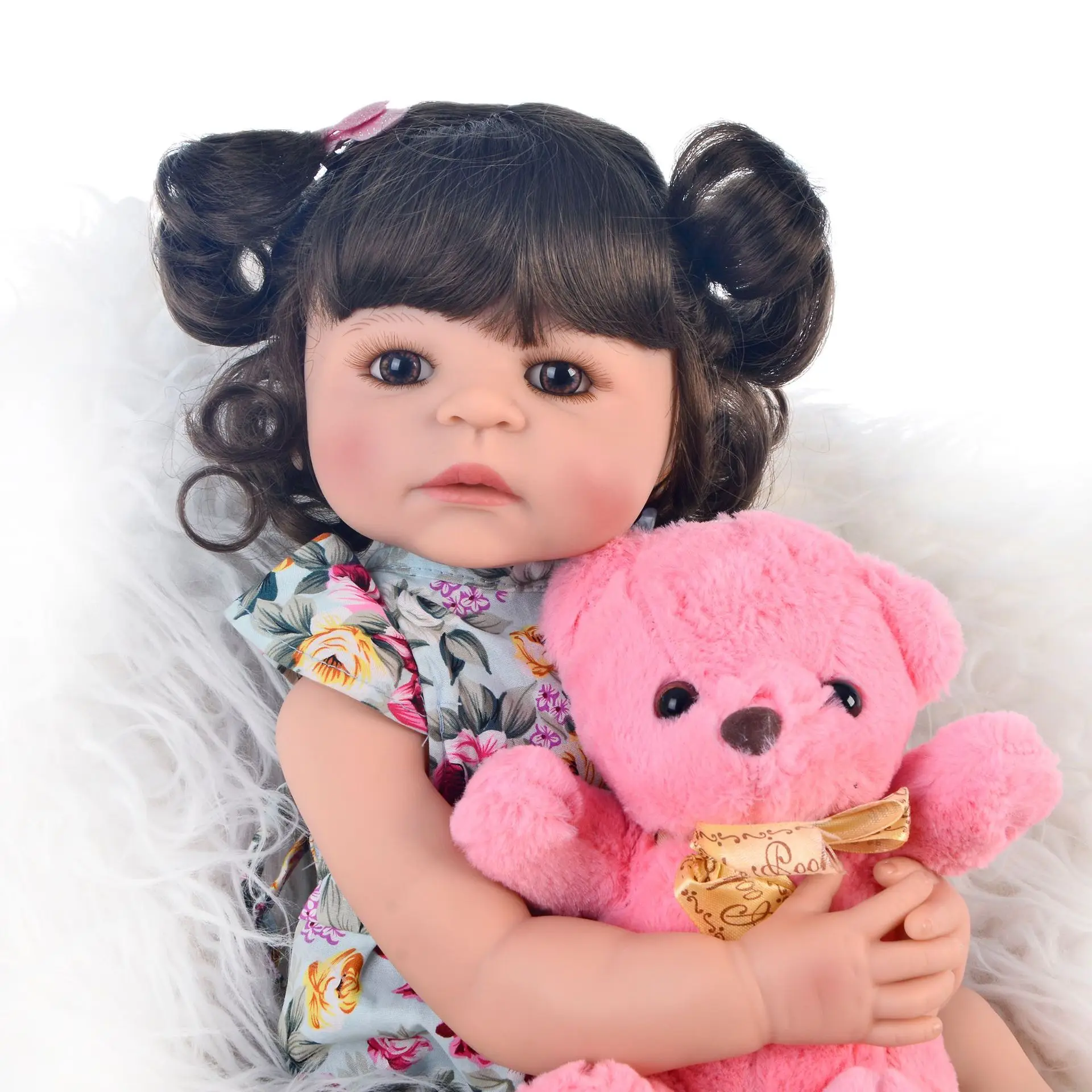 

22"55cm Full silicone vinyl reborn bebe girl doll realista newborn baby alive dolls gift for child boneca reborn