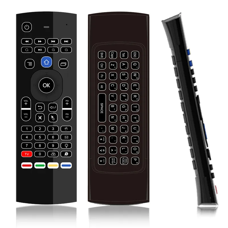 T3MC Voice Remote Control Fly Air Mouse T3 MX3 2 4G мини беспроводная клавиатура 7 цветов с подсветкой