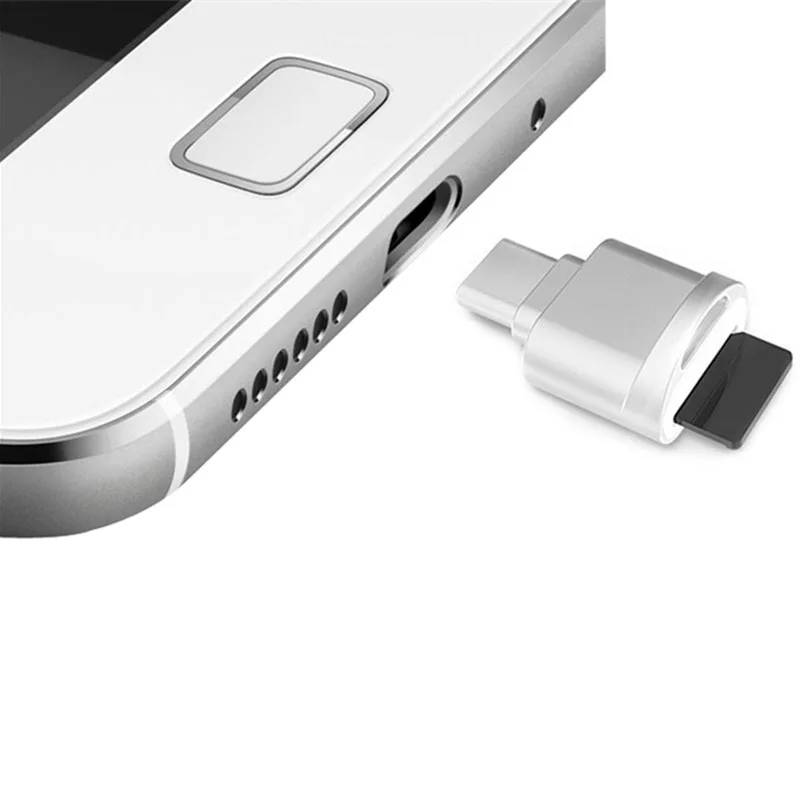 Новая модель кард-ридер супер мини-usb 3,1 тип-c TF алюминиевый сплав Micro SD считыватель карт OTG для мобильного телефона Macbook/LeTV/Xiaomi 4C