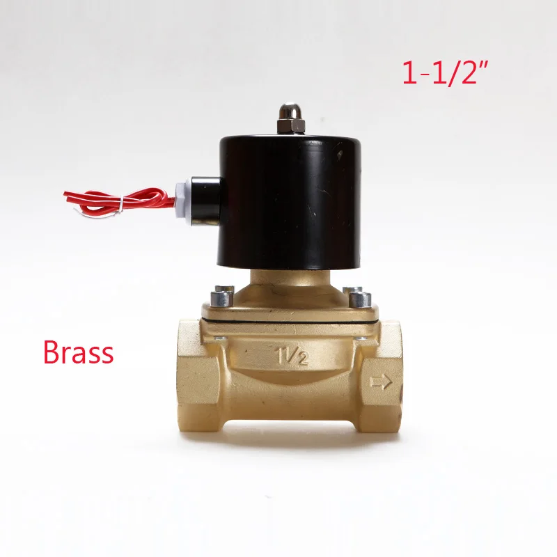 Электрический электромагнитный клапан Вода Воздух N/C 2 способ 1-1/2* AC 220 V 2W400-40 латунный корпус DC12V 24 V AC110V 220 V водные магистрали из Желтой меди с клапан