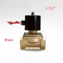 Электрический электромагнитный клапан Вода Воздух N/C 2 способ 1-1/2* AC 220 V 2W400-40 латунный корпус DC12V 24 V AC110V 220 V водные магистрали из Желтой меди с клапан