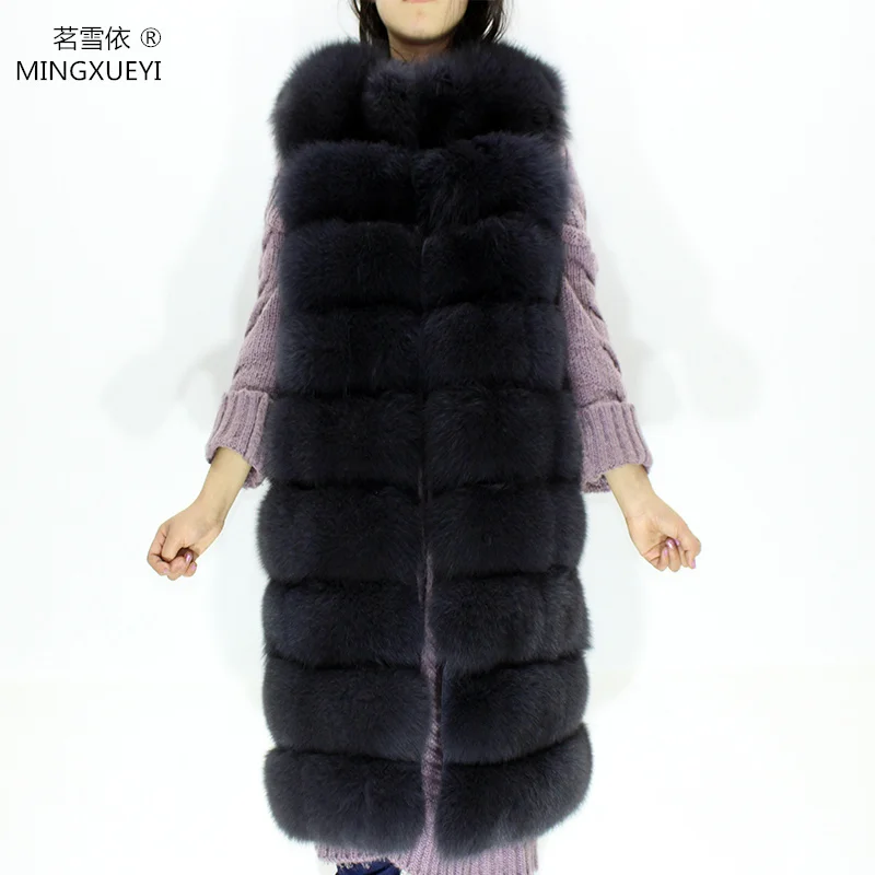 

Really high quality fur Natural fox fur vest color long stripe section fashion lead women fur coat fox fur