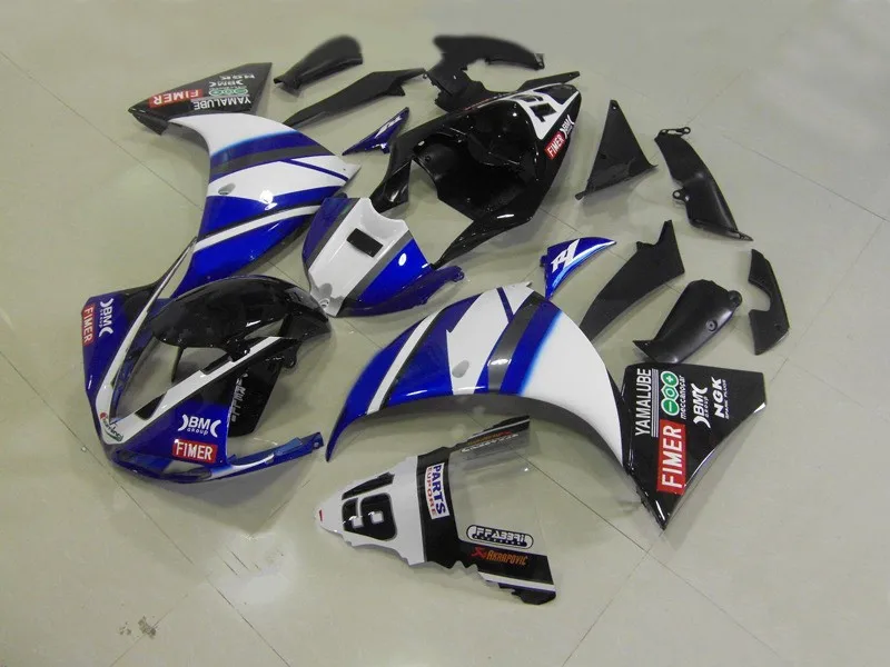 

Injection mold Fairing Kit for YAMAHA YZFR1 09 10 11 YZF R1 2009 2010 2011 YZF1000 ABS Blue white black Fairings set+7gifts YT09