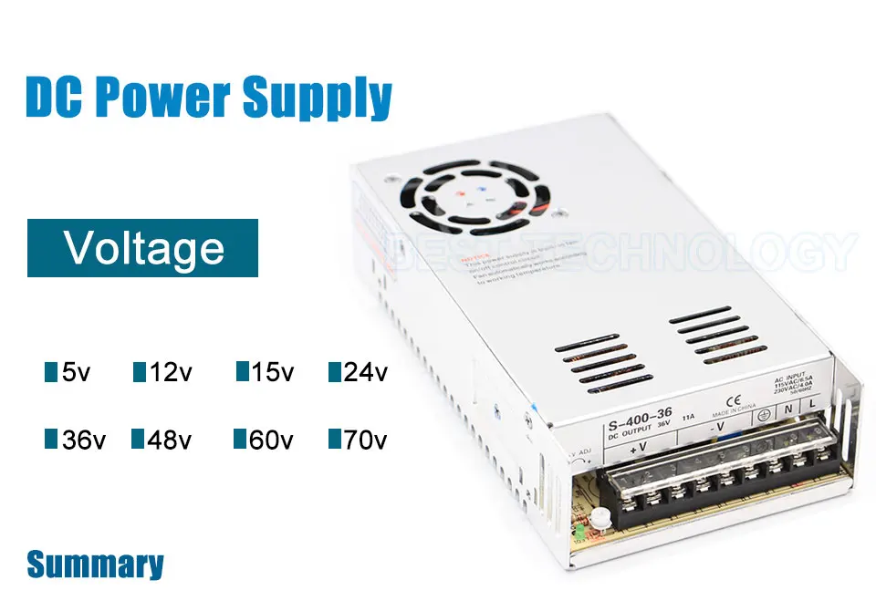 400 Вт переключатель источника питания Вход AC110v-220v выход 5 в 12 В 15 в 24 в 36 в 48 в 60 в 70 в DC источник питания для шагового двигателя с ЧПУ