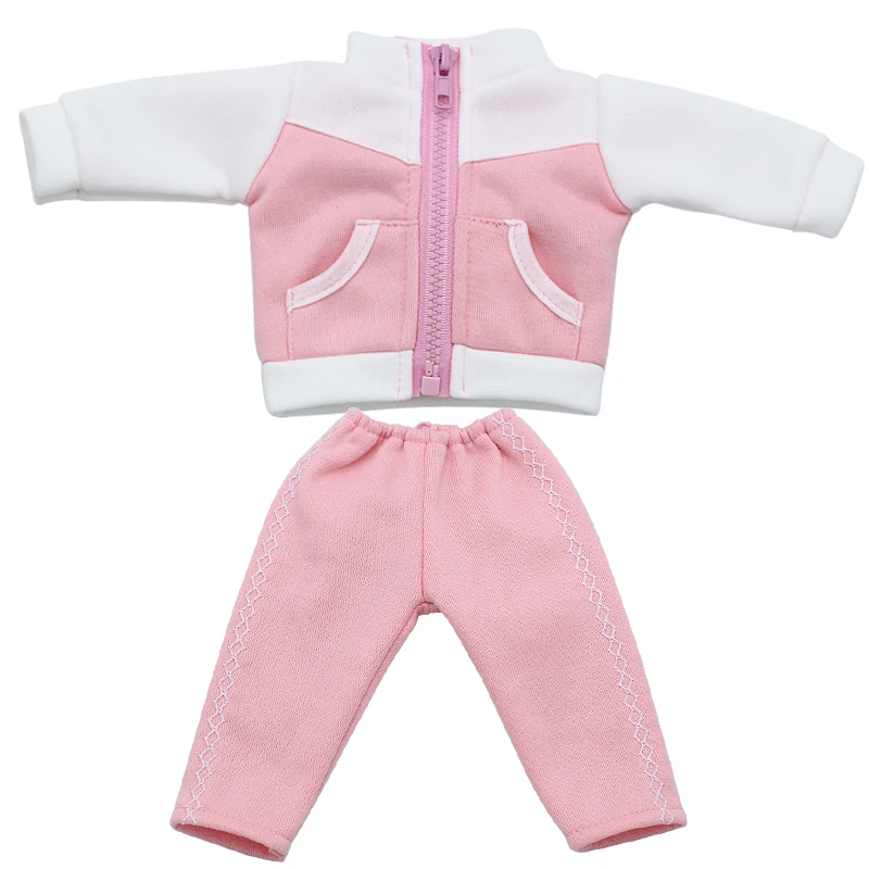 Детская Одежда для куклы, осенне-зимняя розовая куртка+ розовые брюки, костюмы, подходит для 43 см, аксессуары для куклы 419