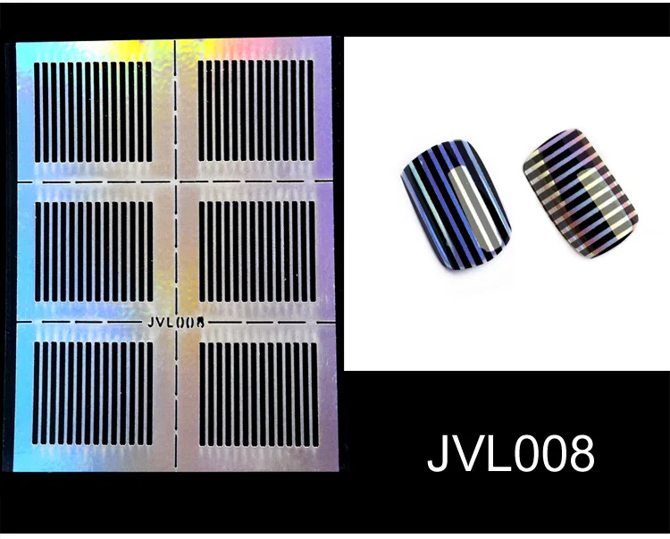 Лазерные полые виниловые наклейки для ногтей наклейки-трафарет руководство по переводу шаблон Сердце Звезда рыба дизайн ногтей наклейки ногтевая декоративная наклейка - Цвет: 008