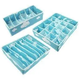 

3pcs/set foldable box Bamboo Charcoal fibre Storage Box for bra underwear necktie socks Free shipping