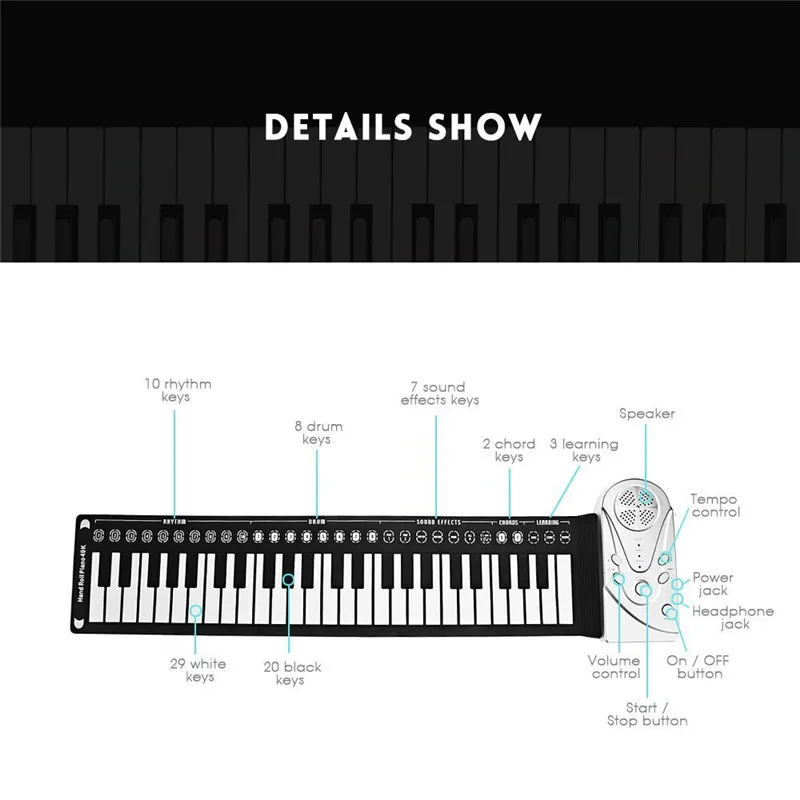 Realde Easykey.49 портативная электронная MIDI клавиатура мини 49-Key USB MIDI детский контроллер электронное пианино