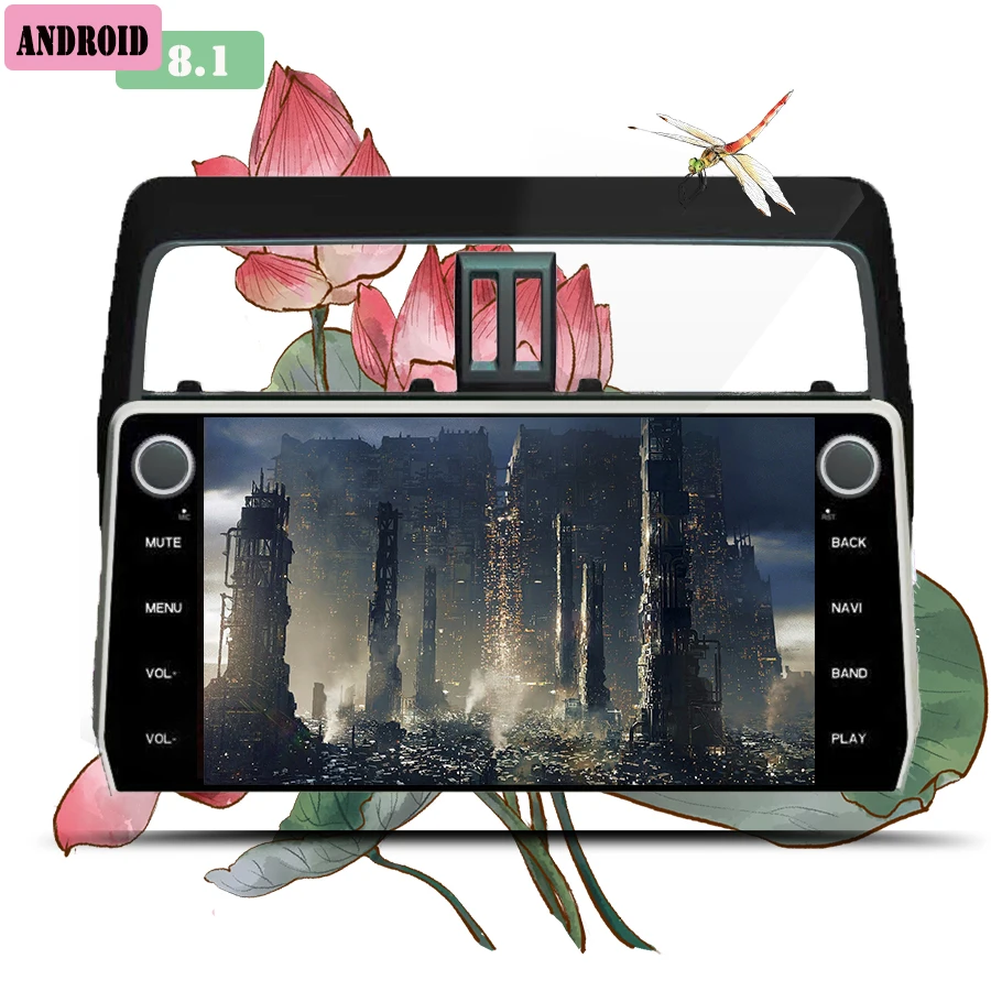 Cheap Android 9.1 Car Multimedia Radio Player For Toyota Prado 2018 2019 Stereo GPS Navigation Automagnitol 2Din Video Audio NO DVD 1