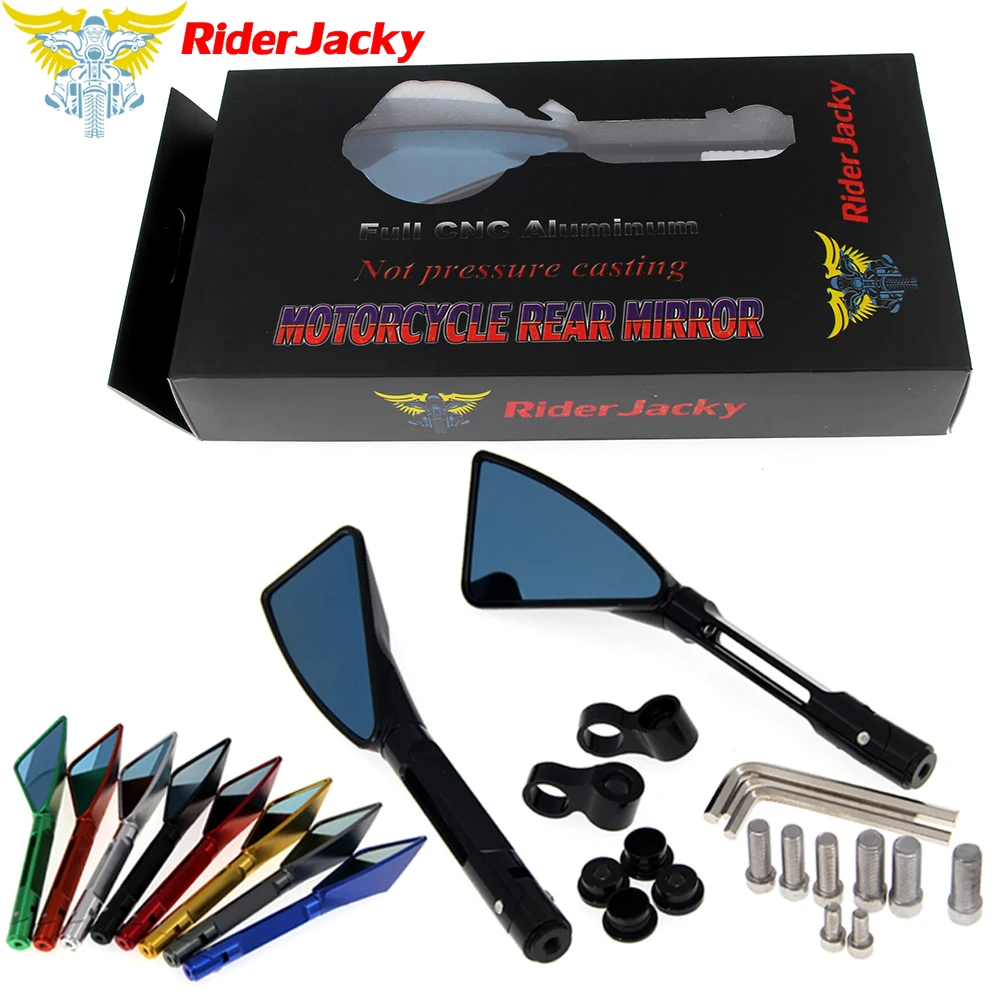 

RiderJacky Aluminum Motorcycle Rearview Side mirrors for kawasaki Z400 ABS VERSYS 1000 W800 CAFE NINJA H2 SX SE ZX-6R ZX-10R ABS
