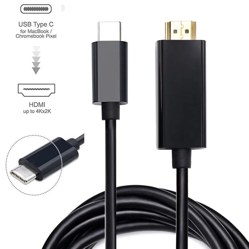 USBC cable Type C to HDMI 4K HDTV Adapter Cable Gold USB 3.1 USB-C to hdmi for MacBook ChromeBook