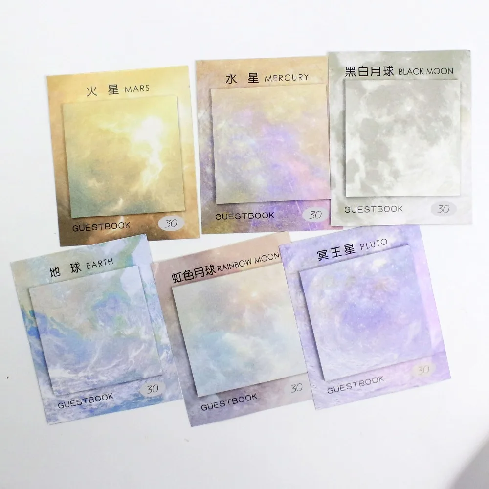 

1PCS square planet note paper can be torn and sticky oil painting notes n times posted Papeleria office school supplies notes