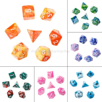 

7pcs/Set Acrylic Polyhedral Dice For TRPG Board Game Dungeons And Dragons D4-D20 N20 dropship