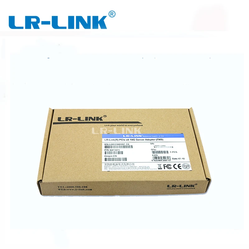 LR-LINK 9801BF-TX/RX 2 шт. 10 Гб Ethernet Сетевая карта(NIC) PCI-E 8x волоконно-оптический серверный адаптер Lan контроллер Intel 82599