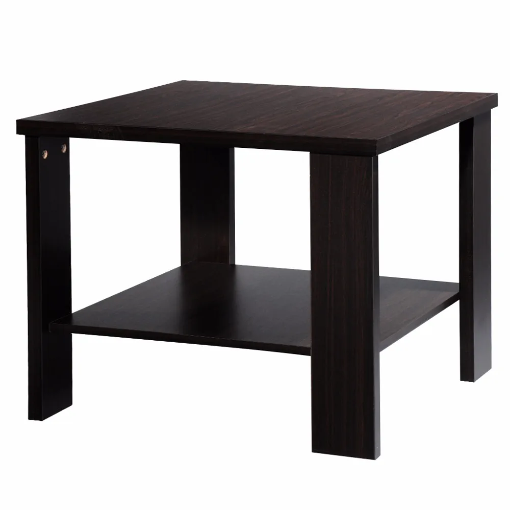Modern Minimalist Square Coffee Tea Side Sofa End Table Night Stand Modern Minimalist Square Coffee Tea Side Sofa End Table Night Stand With Bottom Shelf Black Walnut In Tables From Furniture On