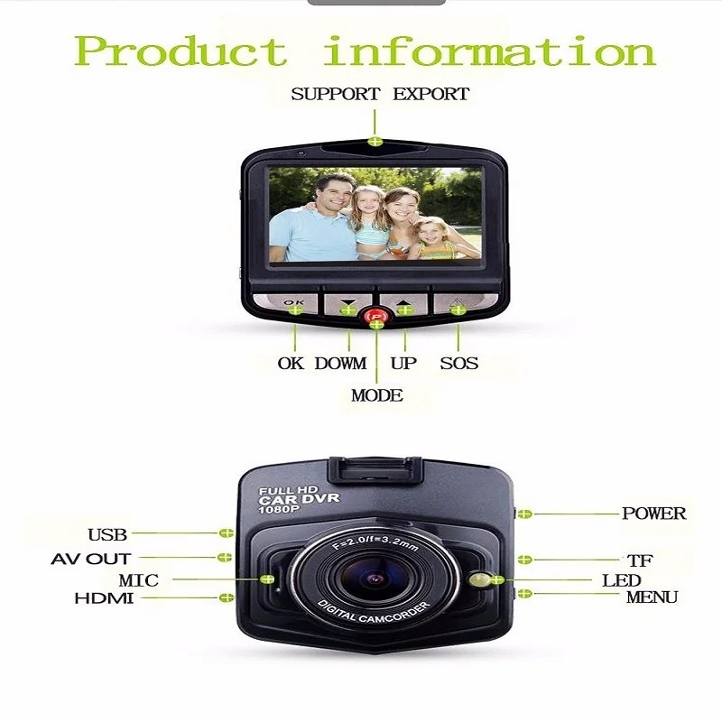 Mini Train Recorder High Definition Night Vision 1080p Wide Angle Hidden Car DVR Vehicle 2.4