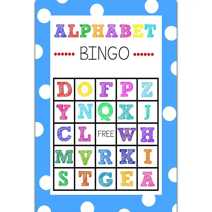 

Art Print ABC Alphabet Bingo Game Learn Children Educational Light Canvas Poster 14x21 20x30 24x36Inch Wall Decoration C-1873