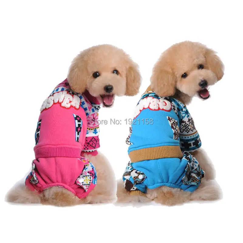 New Winter Warm Pet dog cotton clothes Lovely colorful pattern dog coat clothes four legs free shipping