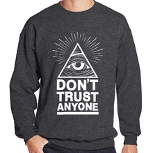 Толстовки с капюшоном, мужская Толстовка на весну и зиму, Dont Trust Anyone Illuminati All Seeing Eye printed, модная крутая Мужская спортивная одежда kpop