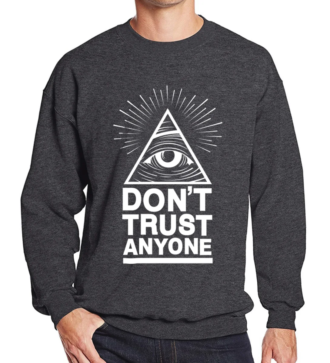 2017 hoodies men sweatshirt spring winter Dont Trust Anyone Illuminati All Seeing Eye printed fashion cool men's sportwear kpop