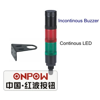 

ONPOW 40mm AC/DC 24V Red Green Continous LED with Incontinous buzzer Tower Signal Light (HBJD-40DW/2/RG/24V/C)