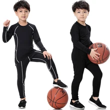 Детские компрессионные штаны для бега для мальчиков, набор трикотажных изделий, футболки, survetement, футбольные Молодежные тренировочные обтягивающие колготки, леггинсы, костюмы